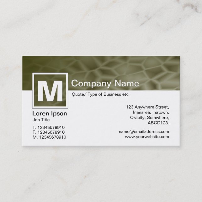 Modern Monogram - Manna Visitkort (Framsida)