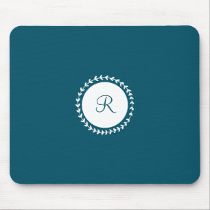 Modern monogram marin blå marin musmatta