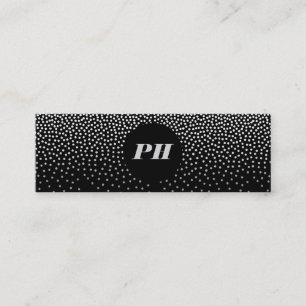 Modern monogram med Elegant Confetti Mini Visitkort