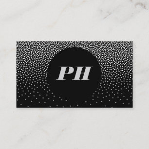 Modern monogram med Elegant Confetti Visitkort