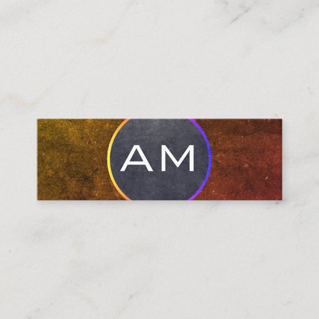 Modern monogram med Färg-utklädda metoder Mini Visitkort (Framsida)