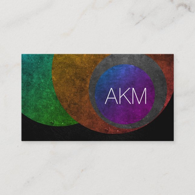 Modern monogram med Färg-utklädda metoder Visitkort (Framsida)