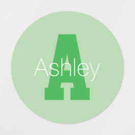 Modern monogram med fetstil | Blek & Kelly Grönt Klistermärke