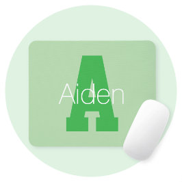 Modern monogram med fetstil | Blek & Kelly Grönt Musmatta