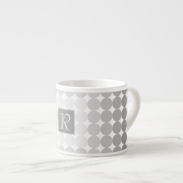 Modern Monogram med grå cirklar Espressomugg (Framsida höger)