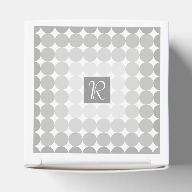Modern Monogram med grå cirklar Presentaskar (Överdel)