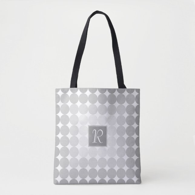 Modern Monogram med grå cirklar Tygkasse (Framsida)