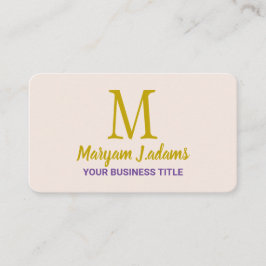 Modern monogram med skript (QR-kod) Chic rosa nyan Visitkort