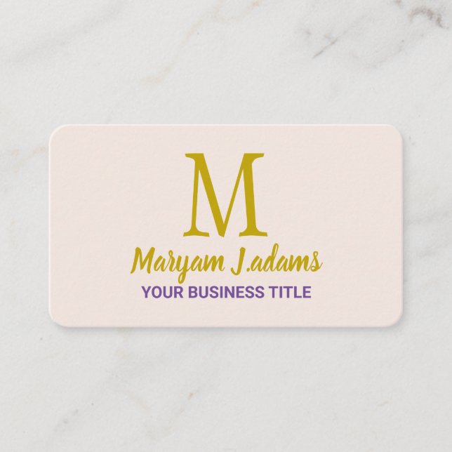 Modern monogram med skript (QR-kod) Chic rosa nyan Visitkort (Framsida)