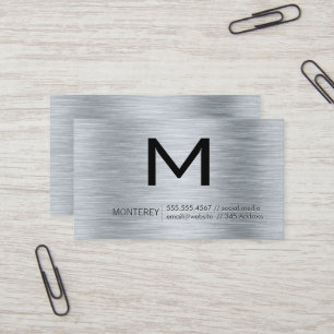 Modern Monogram Metallisk bakgrund med borstat b Visitkort