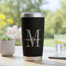 Modern Monogram Minimal Black White