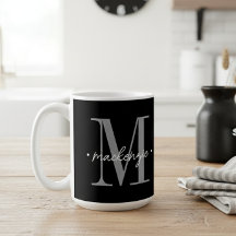 Modern Monogram Minimal Black White