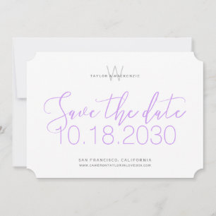 Modern monogram minimal Lilac-Lila Spara datum Spara Datumet