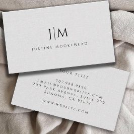 Modern monogram - minimal linjereffekt visitkort
