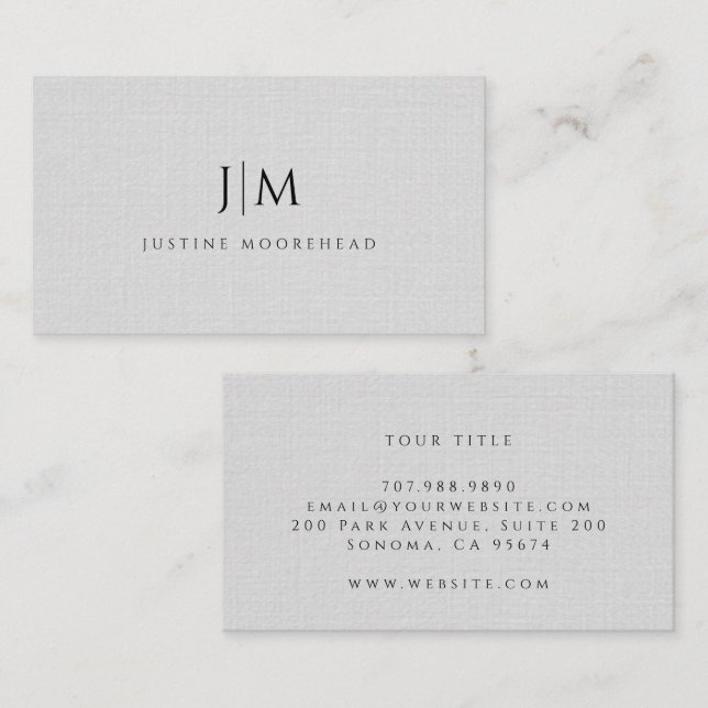 Modern monogram - minimal linjereffekt visitkort (Fram/baksida)