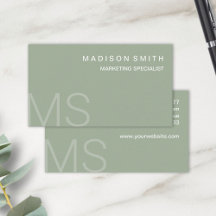 Modern Monogram Minimalist Salvia Grön Yrkesprofes