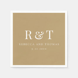 Modern Monogram - minimalistisk Bröllop Pappersservett
