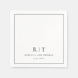 Modern Monogram - minimalistisk Bröllop Pappersservett