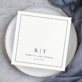 Modern Monogram - minimalistisk Bröllop Pappersservett