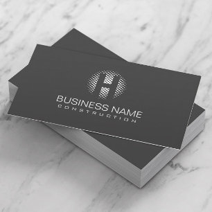 Modern Monogram-minimalistisk Grått-Professionell Visitkort