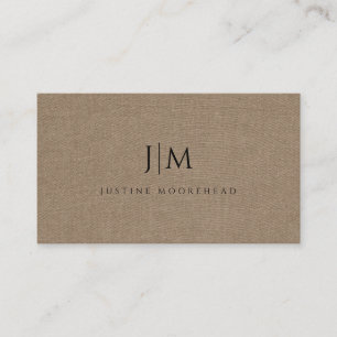 Modern monogram minsta lilla brun lineffekt visitkort