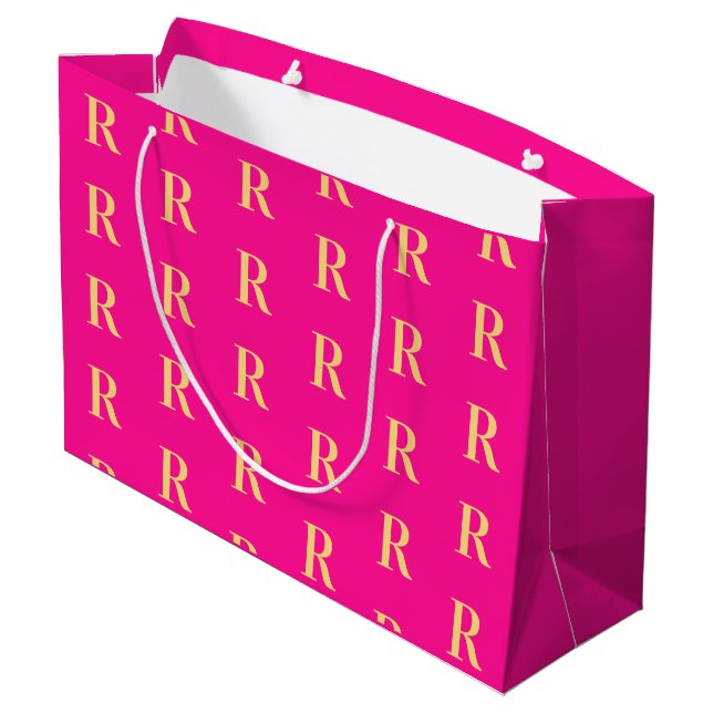Modern Monogram Mönster Shock rosa (Baksidan Vinklad)