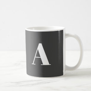Modern monogram mörk grått-anpassningsbar, första kaffemugg