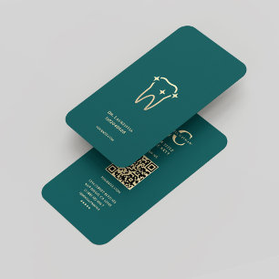 Modern Monogram Mörk Teal Guld Dentist Dental Visitkort