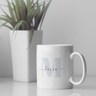 Modern Monogram Namn Enkel Anpassningsbar Kaffemugg