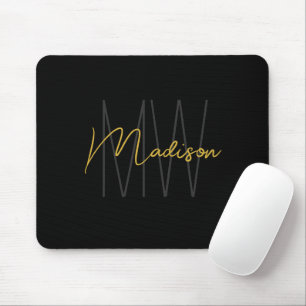 Modern Monogram Namn Guld Musmatta