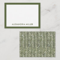 Modern monogram Namn Olive Herringbone