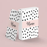 Modern Monogram Namn | Pastellns Rosa och svarta p Casinokort<br><div class="desc">Modern Monogram Namn | Pastellns Rosa och svarta punkter</div>