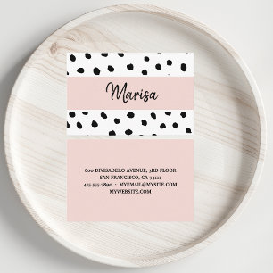 Modern Monogram Namn Pastellns Rosa och svarta p Visitkort