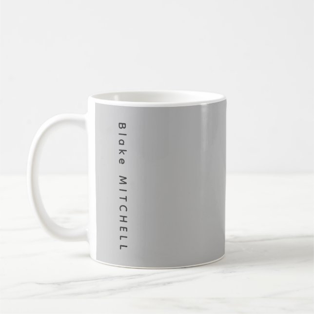 Modern Monogram Namn Urban Grått Kaffemugg (Vänster)