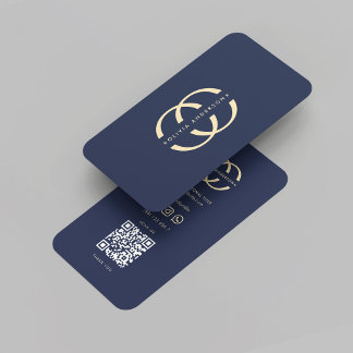 Modern Monogram O-Logotypens Professionell Mörk bl Visitkort