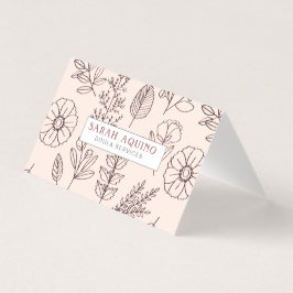 Modern Monogram och Blommönster Doula eller Midfru Visitkort