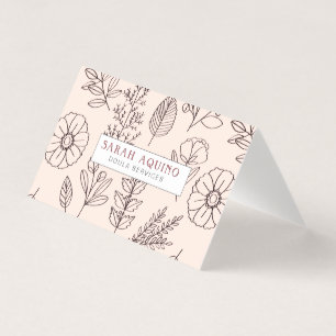 Modern Monogram och Blommönster Doula eller Midfru Visitkort