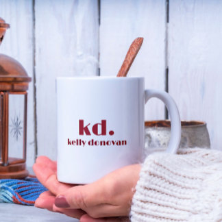 Modern monogram och Namn minimalistisk design 10 Två-Tonad Mugg
