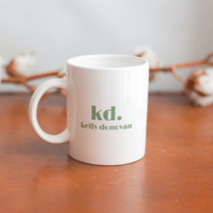 Modern monogram och Namn minimalistisk design 2 Kaffemugg