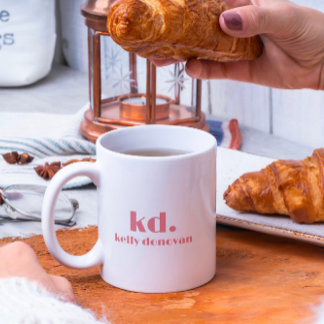 Modern monogram och Namn-minimalistisk design 3 Kaffemugg