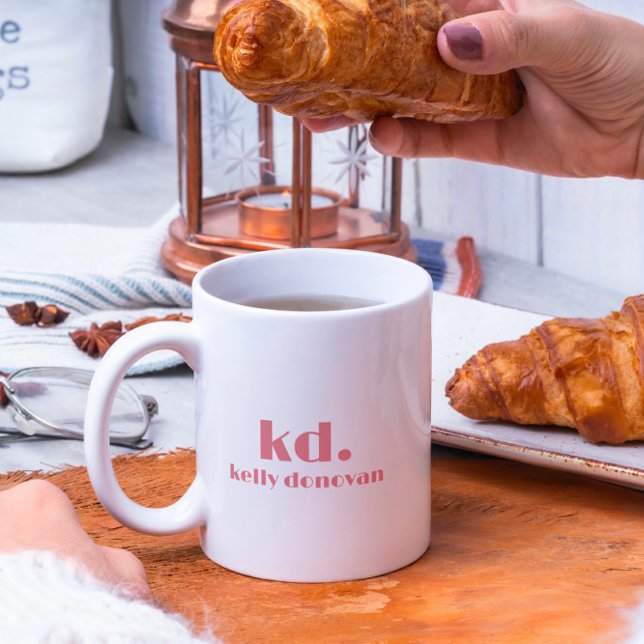 Modern monogram och Namn-minimalistisk design 3 Kaffemugg (Skapare uppladdad)