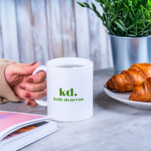 Modern monogram och Namn-minimalistisk design 5 Kaffemugg