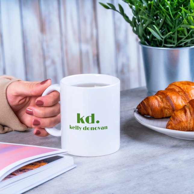 Modern monogram och Namn-minimalistisk design 5 Kaffemugg (Skapare uppladdad)