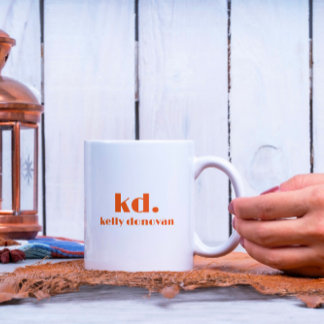 Modern monogram och Namn-minimalistisk design 8 Två-Tonad Mugg