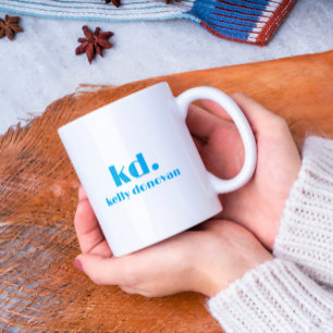 Modern monogram och Namn-minimalistisk design 9 Två-Tonad Mugg