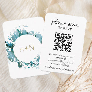Modern monogram OSA med QR-kod Tilläggskort