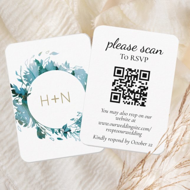 Modern monogram OSA med QR-kod Tilläggskort (Skapare uppladdad)