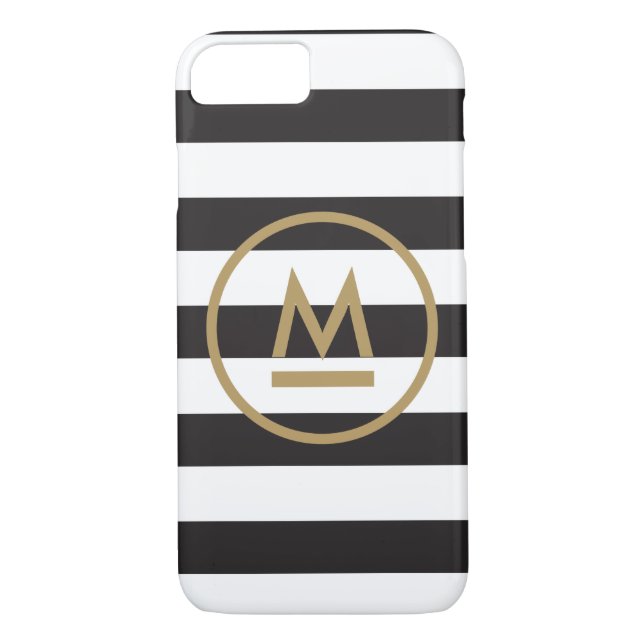 Modern Monogram på Personligen Fet Rand Case-Mate iPhone Skal (Baksida)