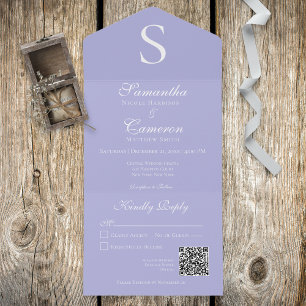 Modern monogram periwinkle QR-kod