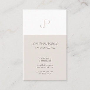 Modern Monogram-platt utformning med minimalistisk Visitkort
